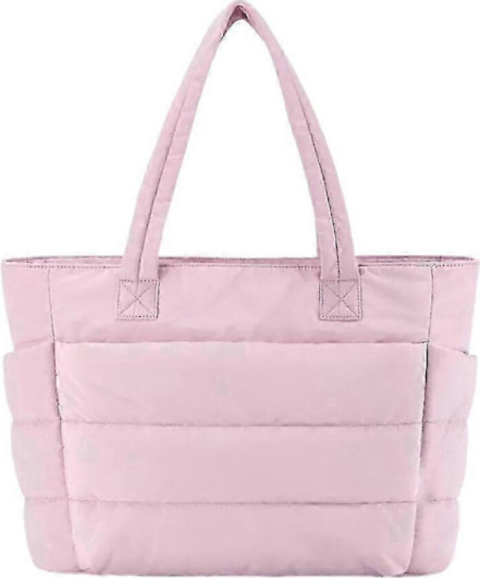 Lett puffet tote bag, tote bag for kvinner med rom, skulderveske