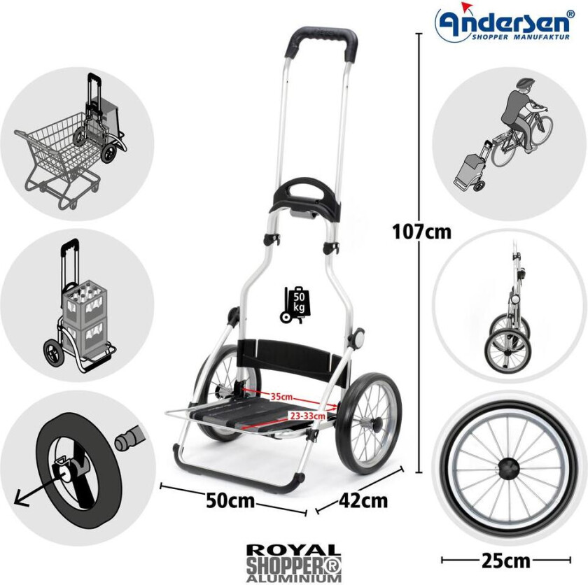 Bilde av Andersen Royal Shopper Senta 2.0 49 Liter Trillebag Sand 3,7 kg