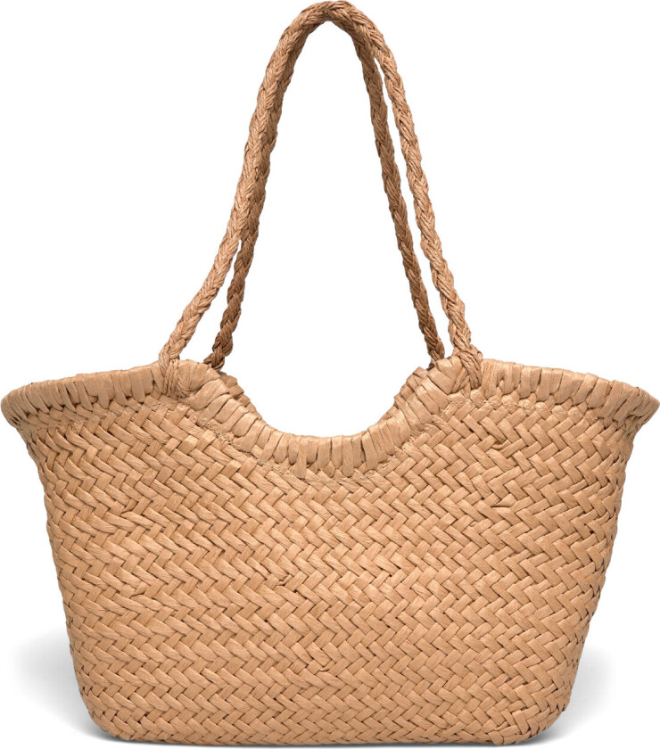 Braided Straw Bag - Brown - ONE SIZE