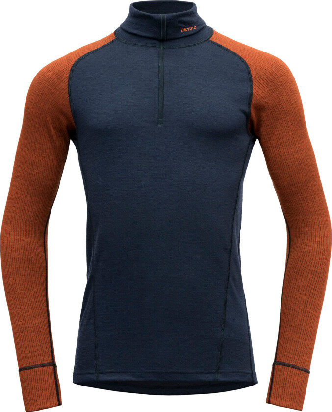 Duo Active Merino 205 Zip Neck Herre Flame/Ink S