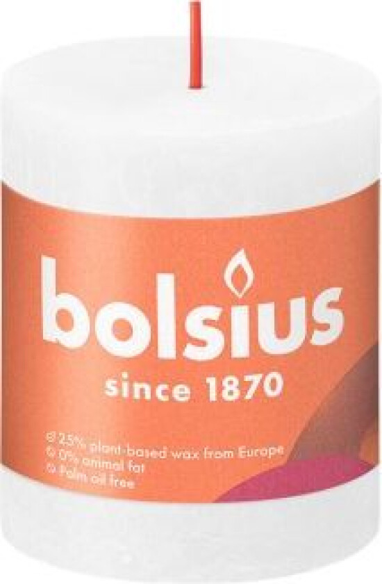 Bilde av KUBBELYS BOLSIUS RUSTIKK 80MM HVIT