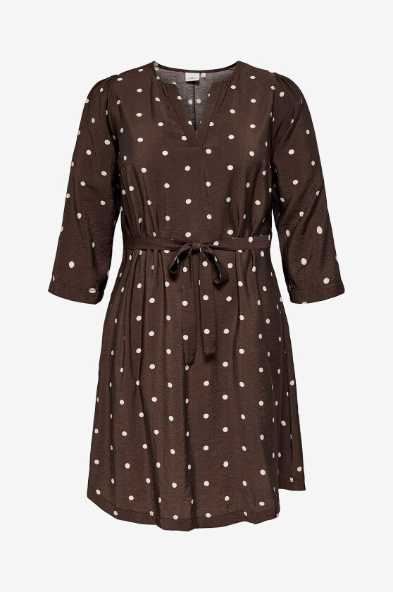 Kjole carCarrie Dot 3/4 Blk Aop - Brun