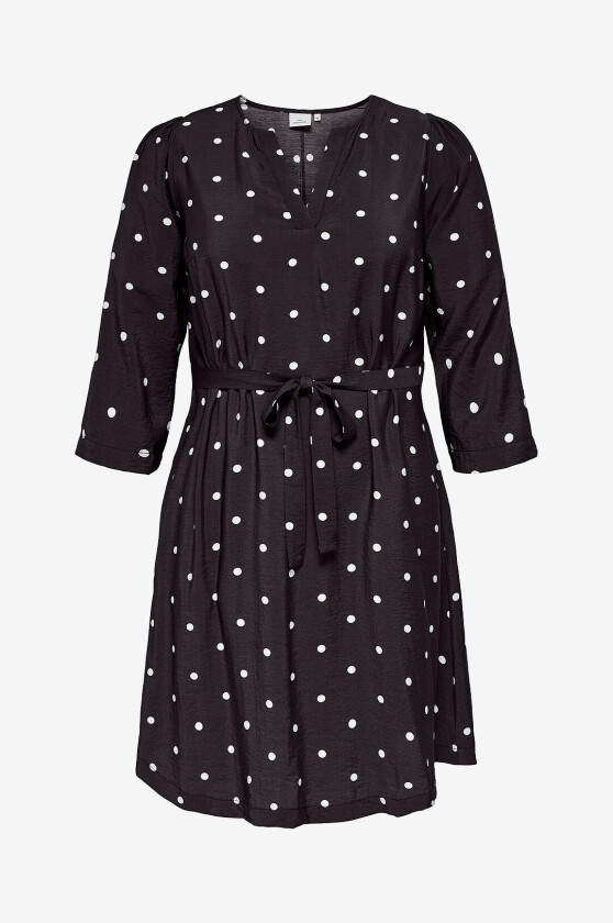 Kjole carCarrie Dot 3/4 Blk Aop - Svart