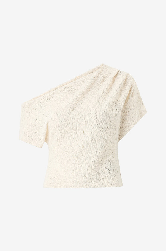 Topp Lace Dropped Shoulder - Natur