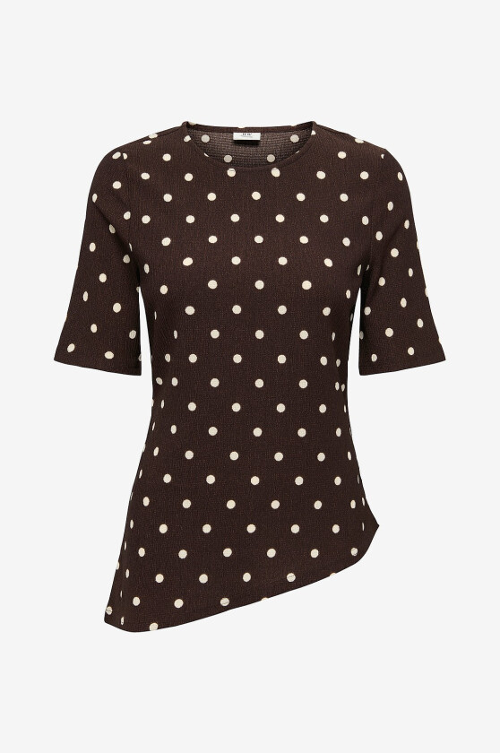 Topp jdyDebbie S/S Asymmetrical Jrs - Brun