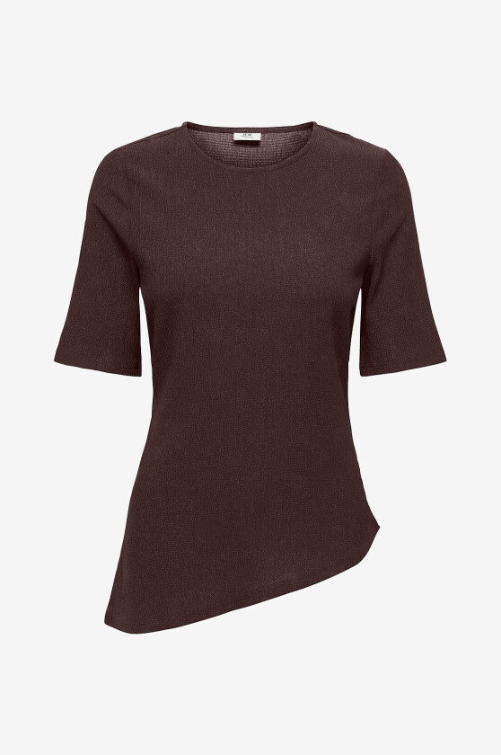 Topp jdyDebbie S/S Asymmetrical Jrs - Brun