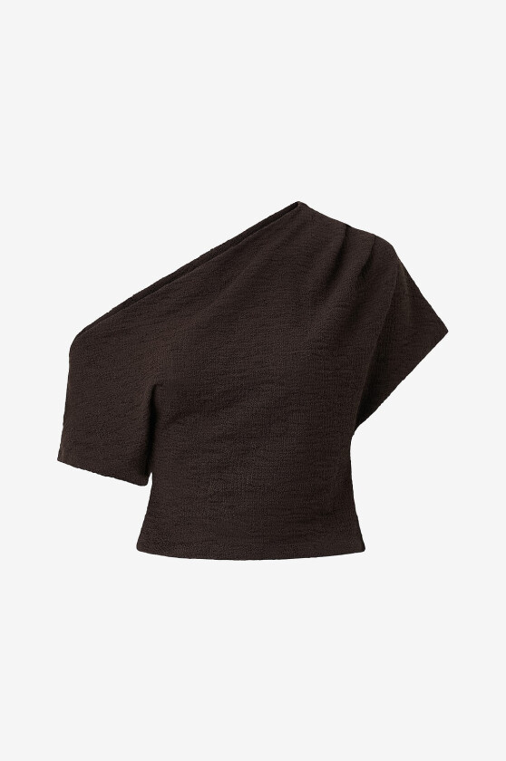 Topp Lace Dropped Shoulder - Brun