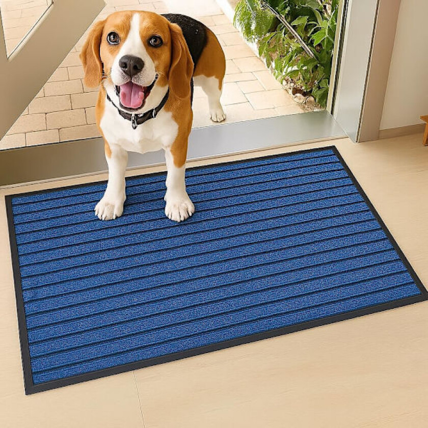 Blå dørmatte for innendørs og utendørs bruk 40x60 cm Sklisikker Vannabsorberende Gummimatte Kraftige Gulvmatter