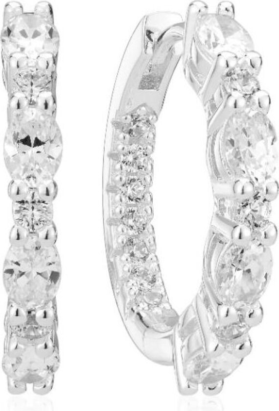 Ellera Ovale Medio Sterlingsølv Øredobber Med Zirconia SJ-E2413-CZ