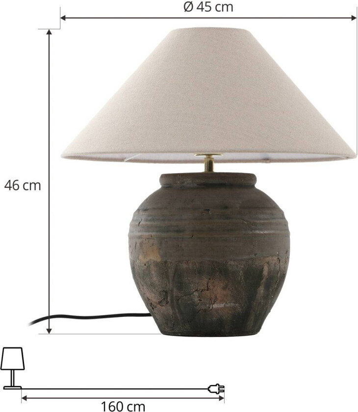 Thalorin bordlampe, høyde 46 cm