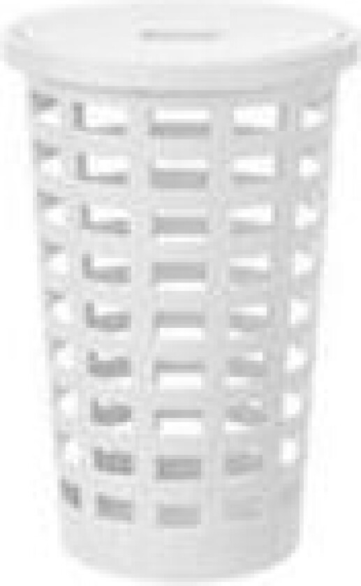 Vasketøjskurv rund Ø46,2xH63,2cm 54ltr PP med låg hvid,1 stk