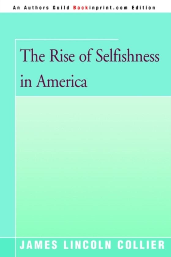 The Rise of Selfishness in America av James Lincoln Collier (Paperback)