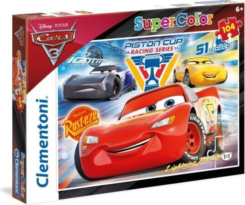 Clementoni Cars 3, 104 stykker, Tegneserier, 6 år