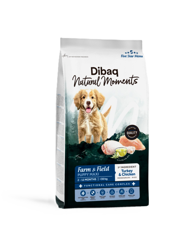 Natural Moments Dog Farm&Field Puppy Maxi 2kg - Hund - Hundefôr & hundemat - Tørrfôr for hund - DIBAQ
