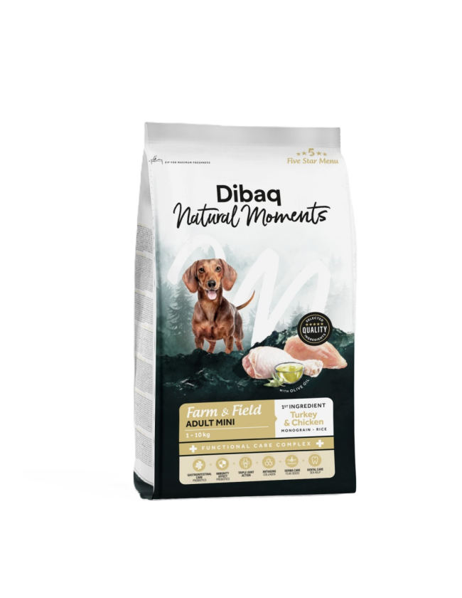 Natural Moments Dog Farm&Field Adult Mini 2kg - Hund - Hundefôr & hundemat - Tørrfôr for hund - DIBAQ
