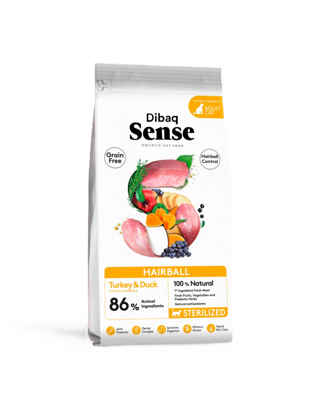 Sense Cat Grain Free Hairball (Duck&Turkey) 6kg - Katt - Kattefôr & kattemat - Tørrfôr for katt - DIBAQ