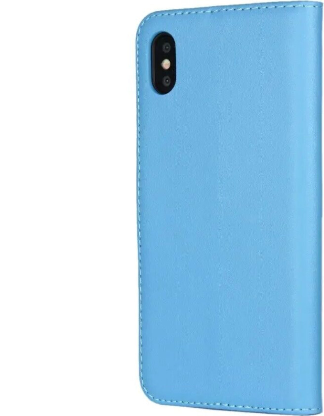 iPhone XS Max Kunstskinn Flip-Deksel med Lommebok og Stativfunksjon - Blå