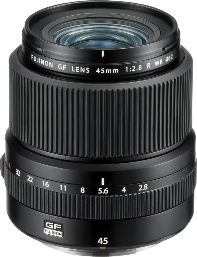 GF 45mm/2.8 R WR Tilsvarer 35mm. GFX objektiv