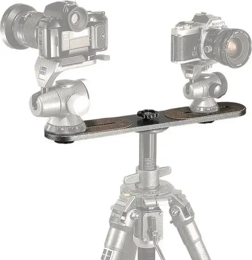 G1539 Dobbel Kameraplatform Stativskinne for 2 kameraer
