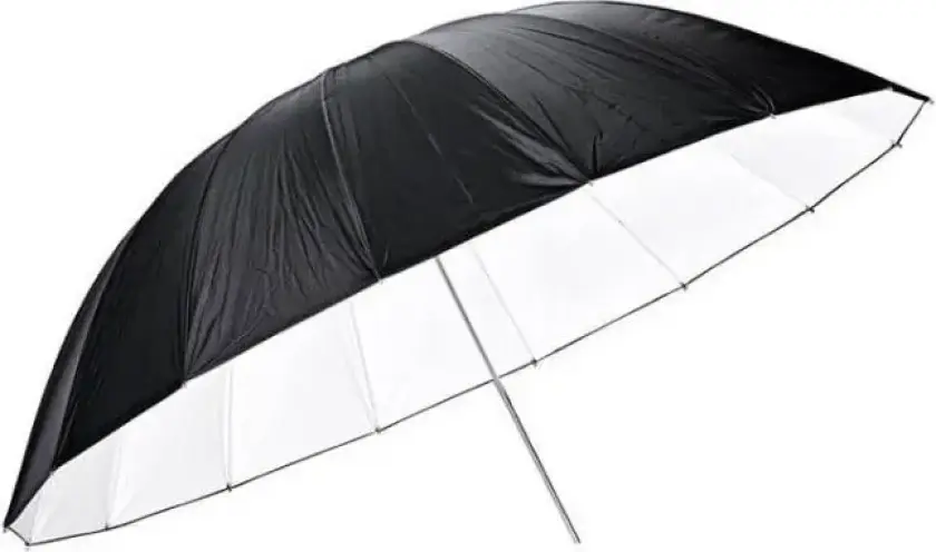 Bilde av Umbrella UB-01 black white 190cm Ekstra stor paraply. Hvit innside