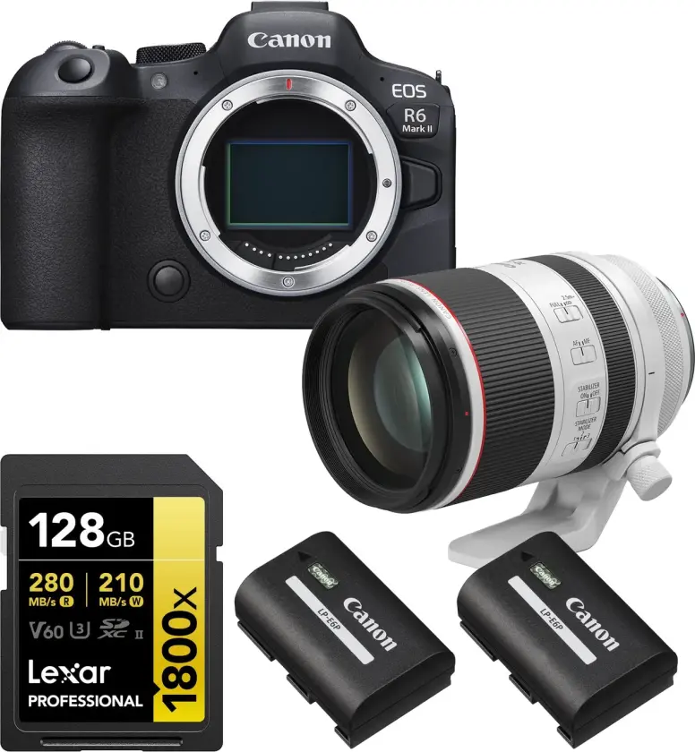 Bilde av Kamerapakke 2 - Canon EOS R6 Mark II Canon RF 70-200mm, minnekort og batteri