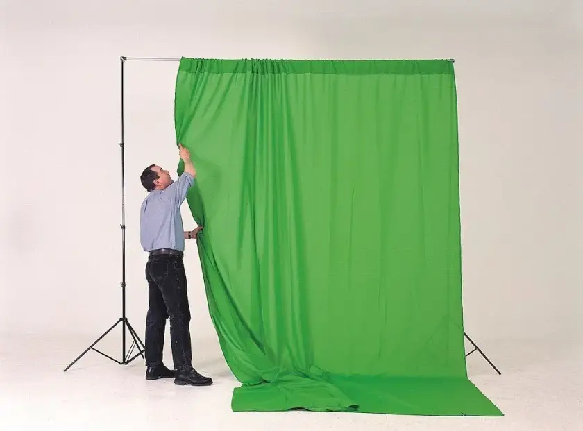 Chromakey Curtain 3x3,5m Green Chromakey grønn gardin m/ løpegang