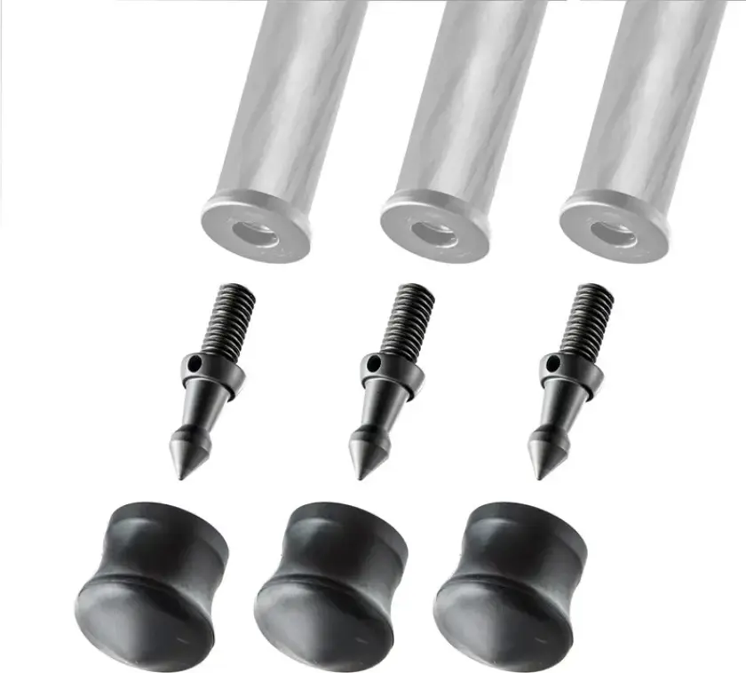 gummi og pigg-føtter GSF38S 38mm 3 stk ispigger i stål med gummiføtter