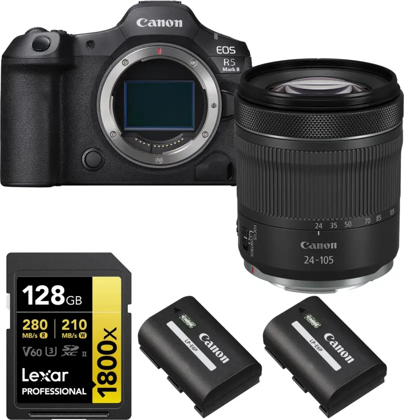 Kamerapakke 4 - Canon EOS R5 Canon RF 24-105mm, minnekort og batteri