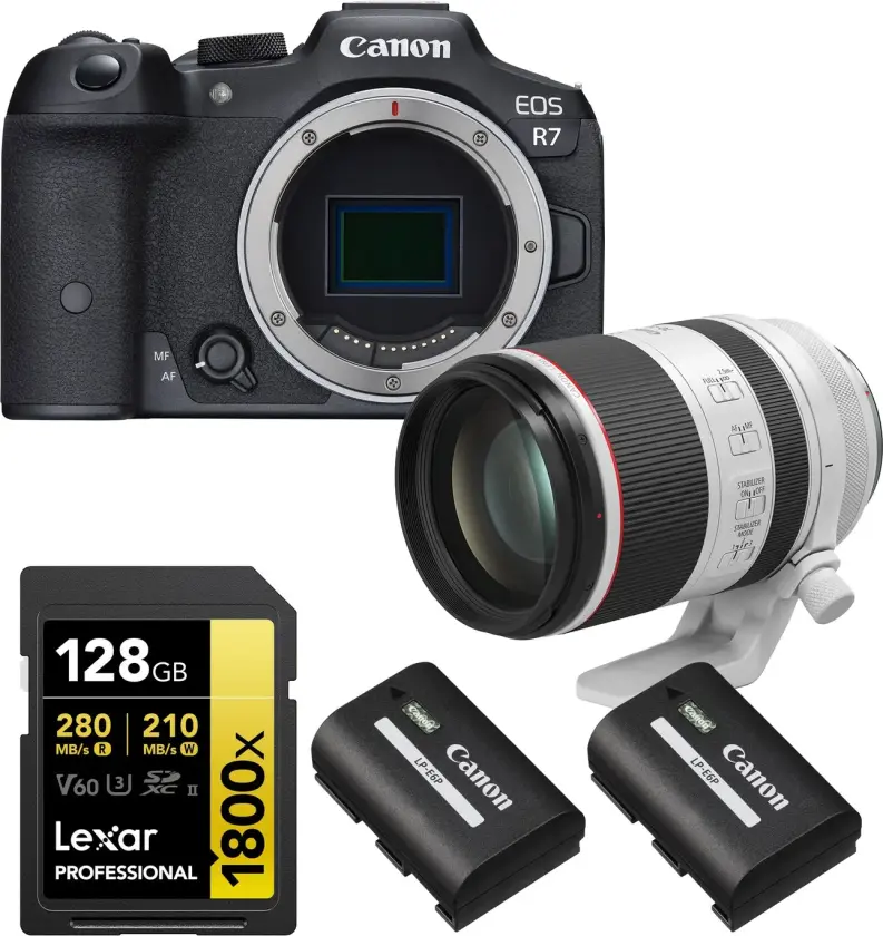 Bilde av Kamerapakke 1 - Canon EOS R7 Canon RF 70-200mm, minnekort og batteri
