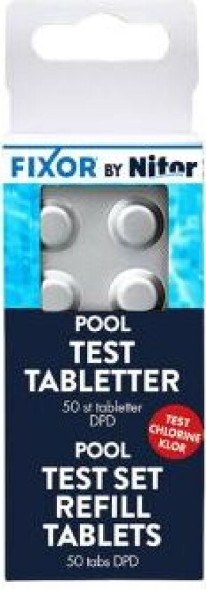 Bilde av TESTTABLETTER NITOR KLOR FOR BASSENG 10STK