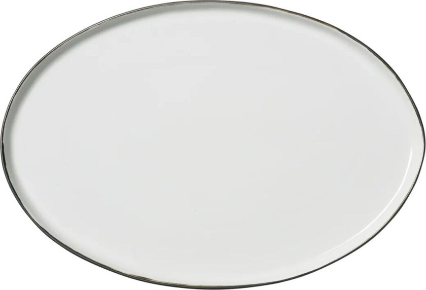 Esrum fat oval 26,5 x 39 cm Ivory-grey