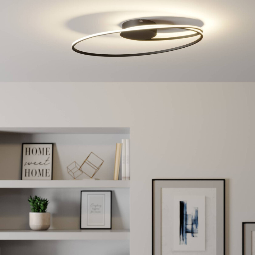 Xenias LED-taklampe, svart, 60 x 35 cm