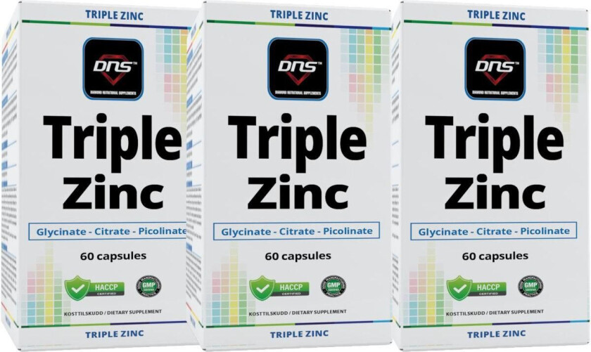3-pack Triple Zinc - 3 typer sink - 3 x 60 kapsler