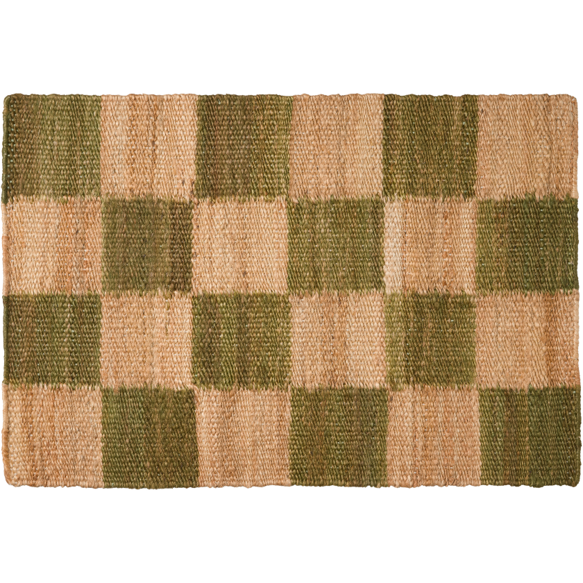 Chess Dørmatte 60x90 Cm Natural / - Mønstrede tepper Jute Grønn - 439537