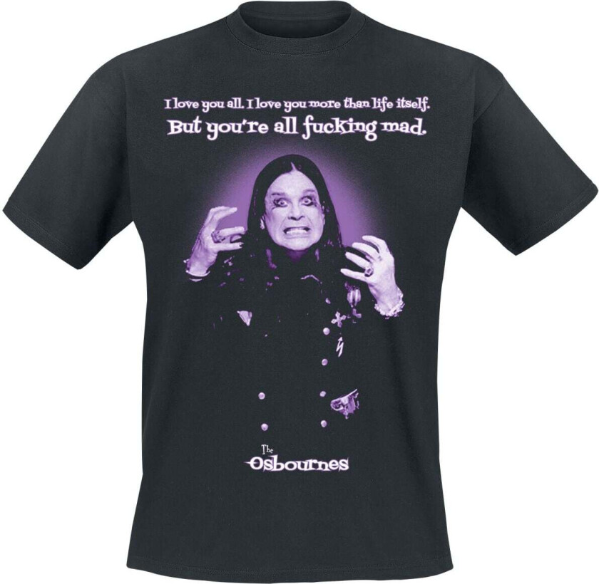 T-skjorte - All Fucking Mad - S til 3XL - Herrer - svart