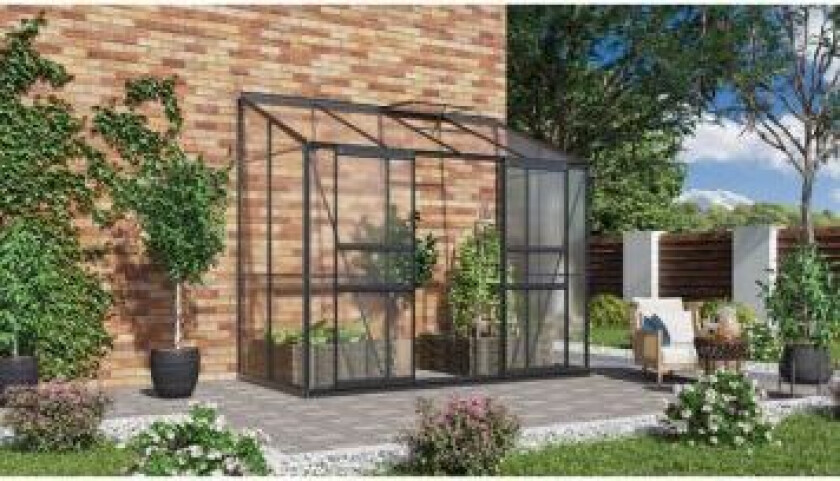 DRIVHUS VITAVIA IDA 3300 MED SOKKEL ALU/POLY SVART 3,3M²