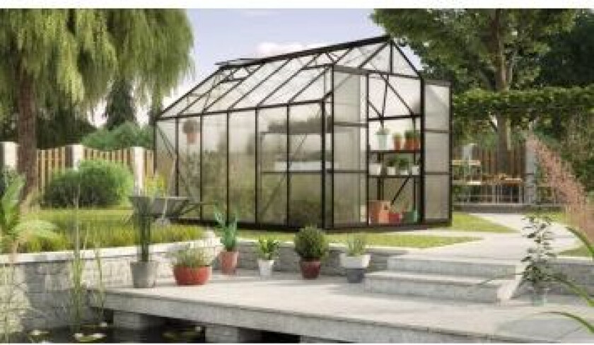 DRIVHUS VITAVIA URANUS 9900 SVART MED SOKKEL 6MM POLY 9,9M2