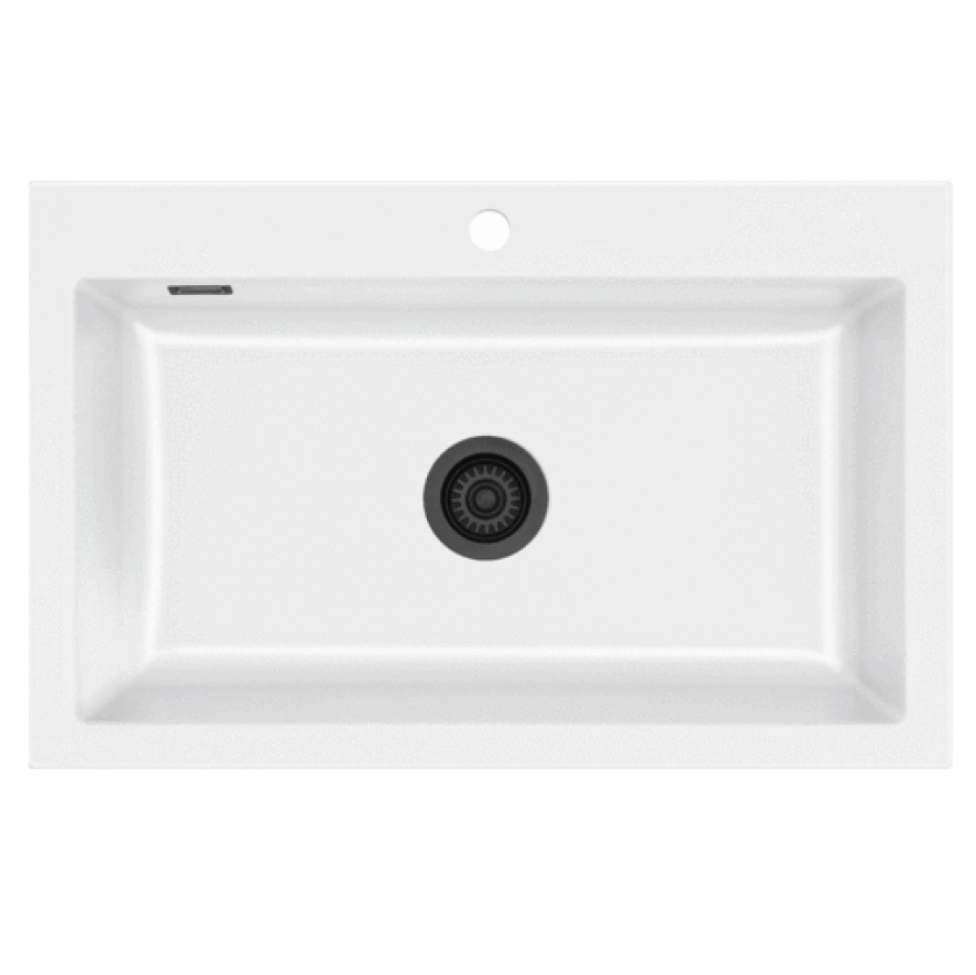 Mera 80 kjøkkenvask, 80x51 cm, blank hvit