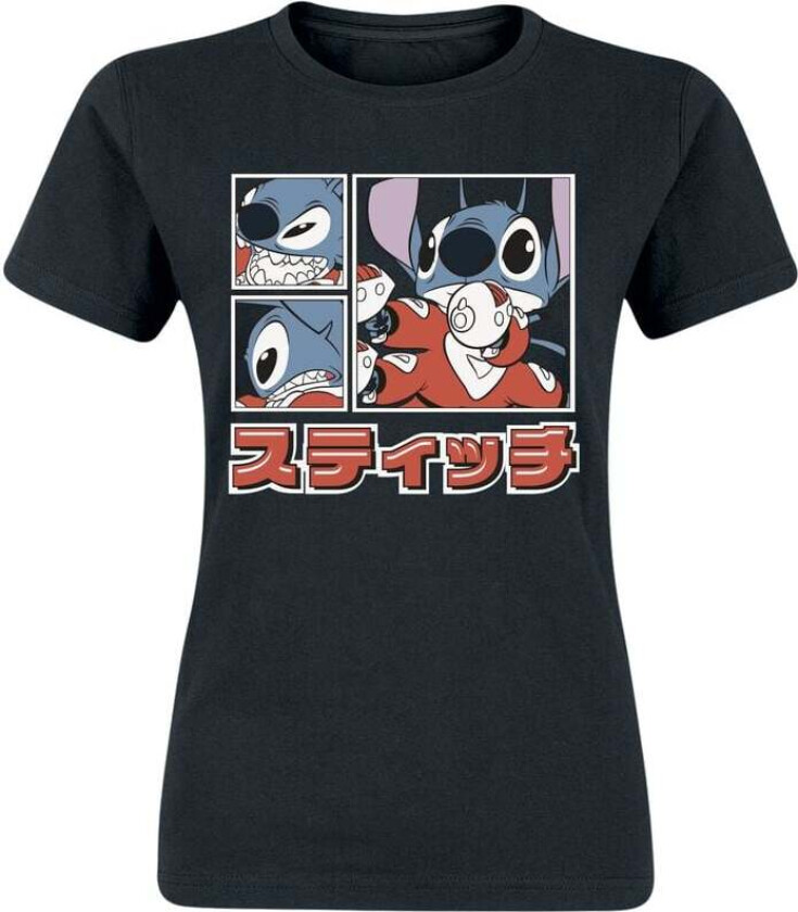 Disney T-skjorte - Japanese Stitch Boxes - S til XXL - Damer - svart