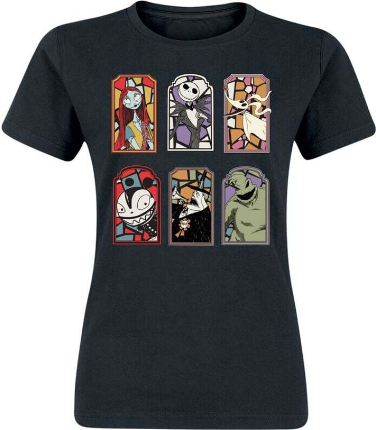 Disney T-skjorte - Stained Glass Characters - S til XXL - Damer - svart