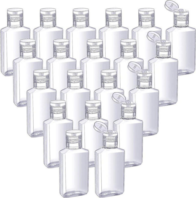 Bilde av 50 stk. gjennomsiktige tomme reiseflasker 30 ml/ 1 oz flip-cap tom beholder bærbar påfyllbar flip-top flasker for reise utendørs