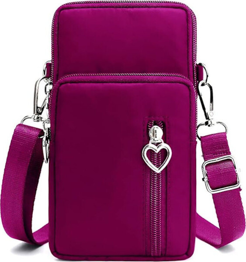Kvinners crossbody-telefonveske, damevesker over skulderen, 3 lag mobiltelefonveske, nylonlommebok for kvinner, håndvesker