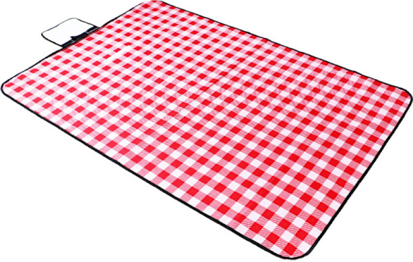 100*150CM Rød og hvit rutete piknikteppe - - Fuktbestandig