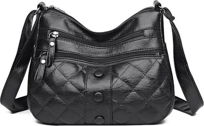 Crossbody Skulderveske for Kvinner Multi Lomme Messenger Bag Myk PU-skinn Cross Body Håndveske for Damer