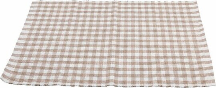 Bordbrikke 48x33 cm ruter beige/hvit