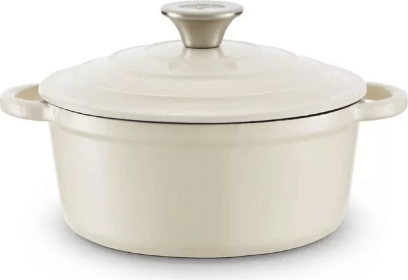 Rund Støpejernsgryte Kremhvit 2 l