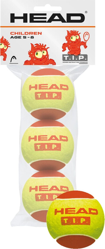 3B Head Tip Red, tennisballer barn Yellow