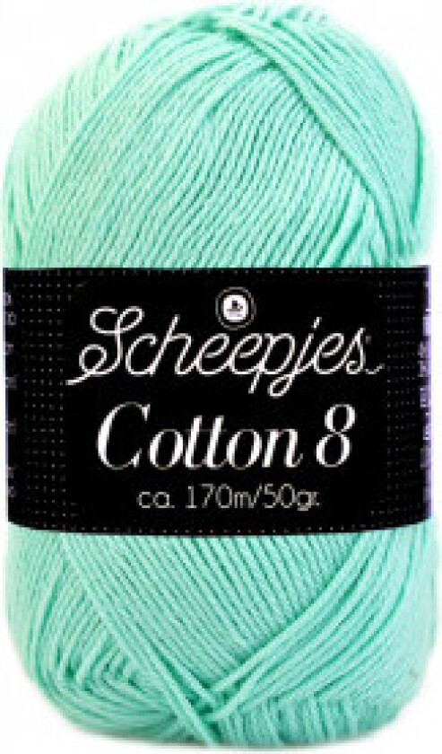 Cotton 8 Garn Unicolor 663 Lys Sjøgrønn