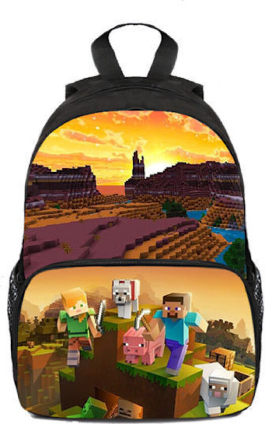 Minecraft Ryggsekk for Barn, Skolesekk Karakter Ryggsekk for Gutter og Jenter, Stil DD D