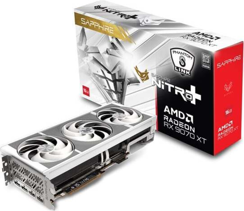 Radeon RX 9070 XT PhantomLink Polar - 16GB GDDR6 RAM - Grafikkort